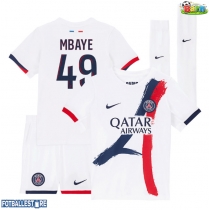 Paris Saint-Germain Ibrahim Mbaye #49 Bortedraktsett Barn 2025-26 Kortermet (+ Korte bukser)
